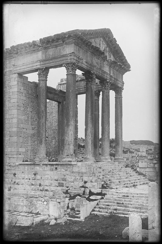 Historic View of Roman Temple in Dougga - Tunisia