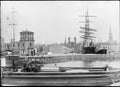Dundee Docks with Sailing Ship and Barge