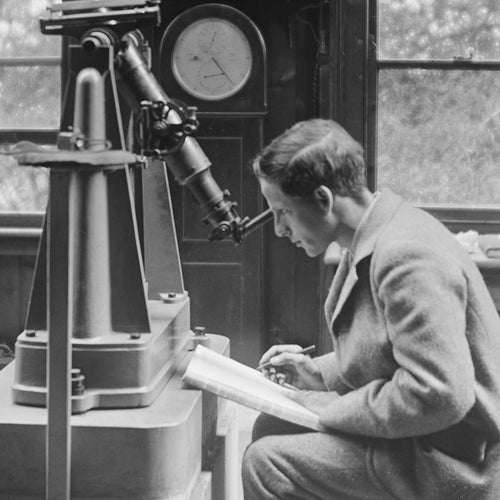 Astronomer at Telescope