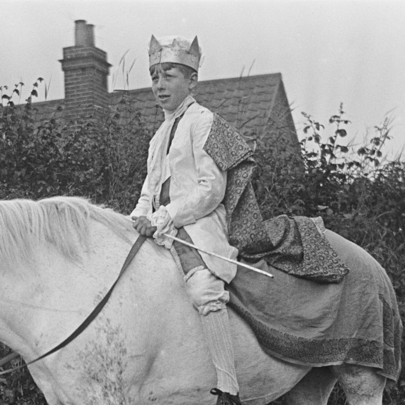 Horse Riding Boy in Kingly Garb
