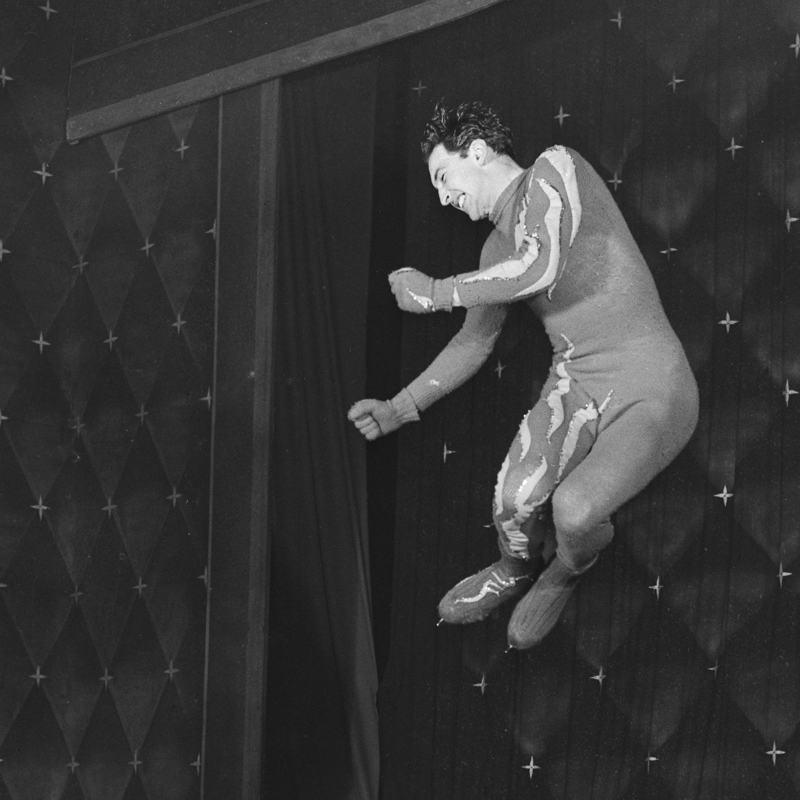 Buffalo Bill Circus Gymnast and Barrels