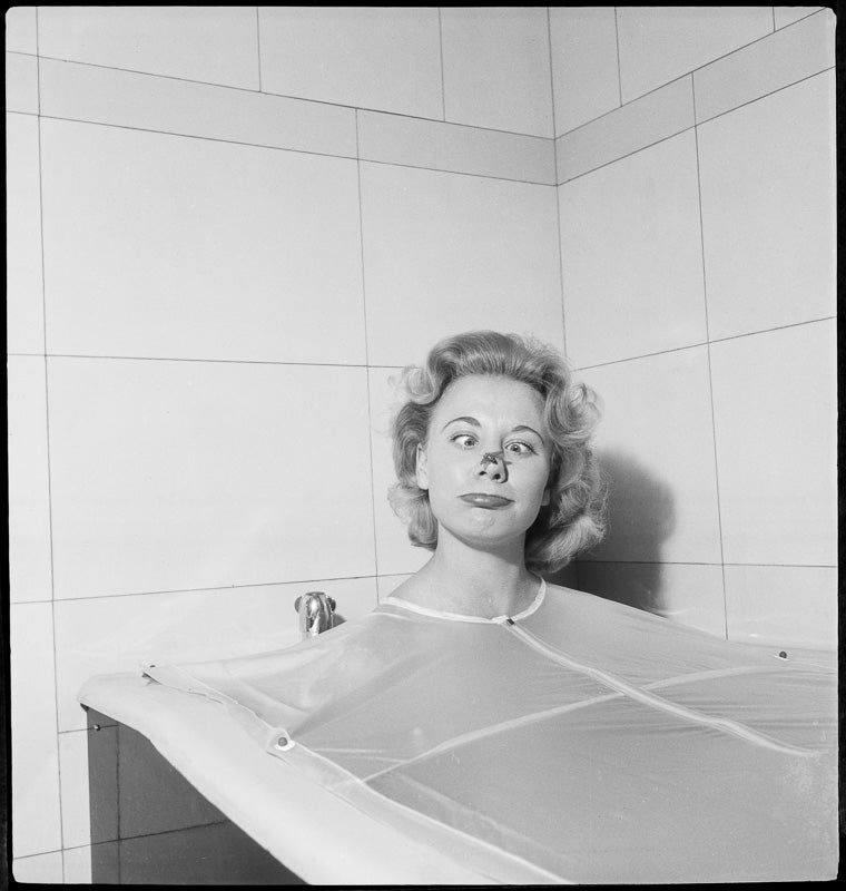 Actress Shane Cordell in Steam Bath with "Wasp"