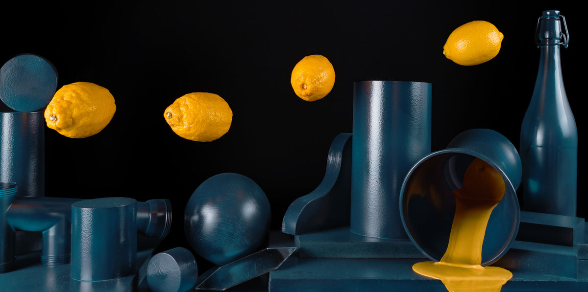 Bi-Chromatic Still Life with Lemons